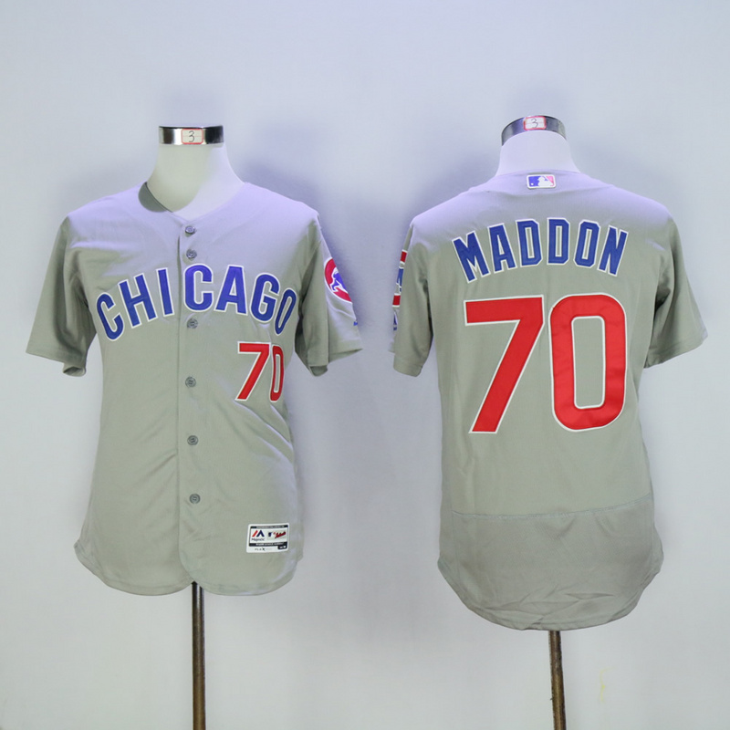 Men Chicago Cubs #70 Maddon Grey Chicago Edition MLB Jerseys
